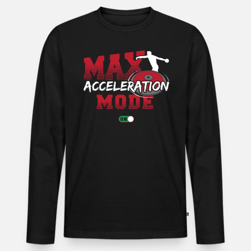 Diskus Leichtathletik Diskus Athlet Diskuswurf - Männer Premium Bio Langarmshirt - Schwarz