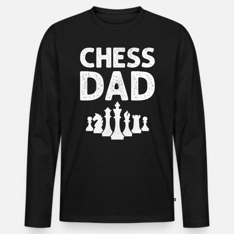 Chess Dad - Checkmate Chess Player - Männer Premium Bio Langarmshirt - Schwarz