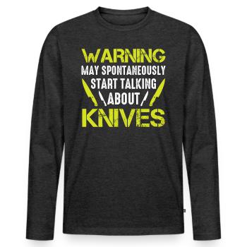 Knife Collector Blade Forge Blacksmith - Männer Premium Bio Langarmshirt - Anthrazit meliert - Vorne - Nico (187cm)