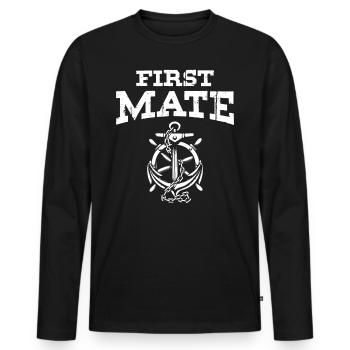First Mate - Ocean Sea Sailor - Men's Premium Organic Long Sleeve Shirt - black - Front - Nico (187cm)