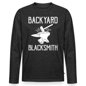 Backyard Blacksmith Ironsmith - Männer Premium Bio Langarmshirt - Anthrazit meliert - Vorne - Nico (187cm)