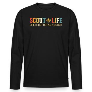 Avez-vous une passion pour le scoutisme, la randonnée et la cam - T-shirt manches longues Premium bio Homme - noir - Devant - Nico (187cm)
