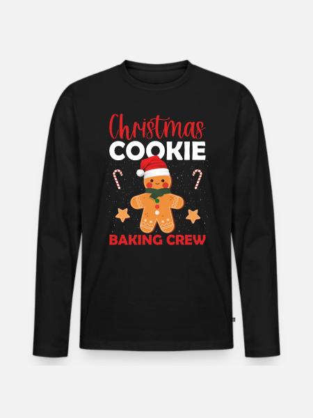 Christmas Cookie Baking Crew - Men's Premium Organic Long Sleeve Shirt - black