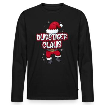 Durstiger Claus Weihnachtsmann Kostüm Familien - Männer Premium Bio Langarmshirt - Schwarz - Vorne - Nico (187cm)