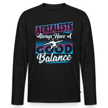 Aerial Silks Design for an aerial acrobat - Men's Premium Organic Long Sleeve Shirt - black - Front - Nico (187cm)