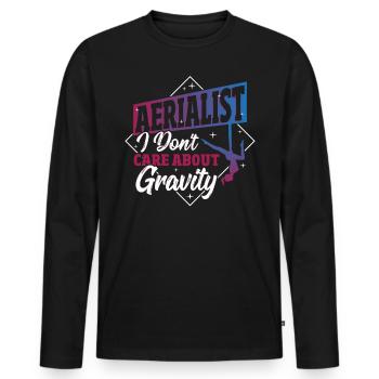 Aerial Silks Design for an aerial acrobat - Men's Premium Organic Long Sleeve Shirt - black - Front - Nico (187cm)