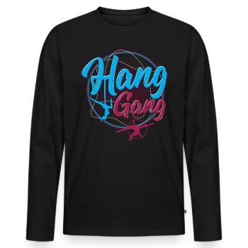 Aerial Silks Design for an aerial acrobat - Men's Premium Organic Long Sleeve Shirt - black - Front - Nico (187cm)