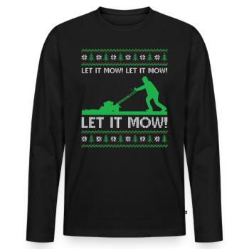 Ugly Christmas Mowing - Let it mow! Let it mow! Le - Men's Premium Organic Long Sleeve Shirt - black - Front - Nico (187cm)