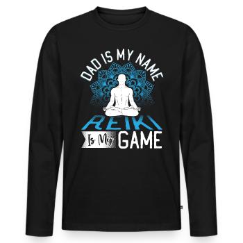 Reiki Practitioner Design for an Energy Healer - Men's Premium Organic Long Sleeve Shirt - black - Front - Nico (187cm)