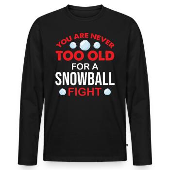 Bataille de boules de neige - Je ne peux pas avoir de bataille de boules de neige - T-shirt manches longues Premium bio Homme - noir - Devant - Nico (187cm)