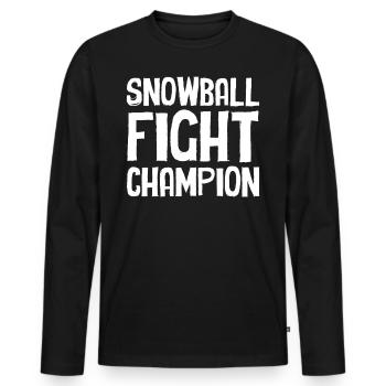 Snowball Fight - Snowball Fight Champion - Men's Premium Organic Long Sleeve Shirt - black - Front - Nico (187cm)