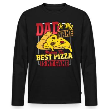 Pizza Making Design für die nächste Pizza Party - Männer Premium Bio Langarmshirt - Schwarz - Vorne - Nico (187cm)