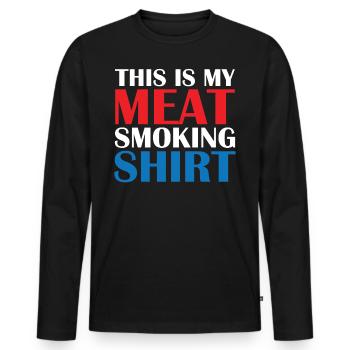 BBQ Smoker Saying - This Is My Meat Smoking - Men's Premium Organic Long Sleeve Shirt - black - Front - Nico (187cm)
