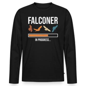 Falconer In Progress - Männer Premium Bio Langarmshirt - Schwarz - Vorne - Nico (187cm)