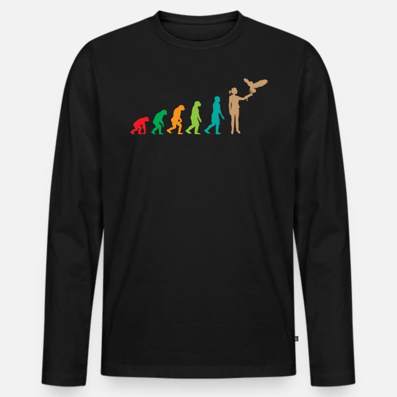 Falconry Falconer Evolution - Männer Premium Bio Langarmshirt - Schwarz
