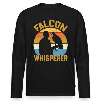 Falcon Whisperer Falconry - Männer Premium Bio Langarmshirt - Schwarz - Vorne - Nico (187cm)