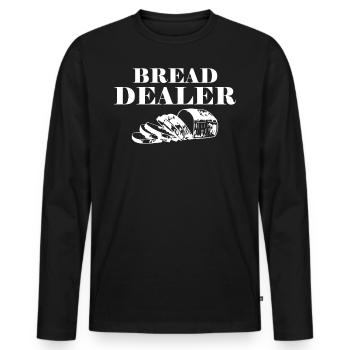 Baking Bread Making Bread Dealer - Men's Premium Organic Long Sleeve Shirt - black - Front - Nico (187cm)