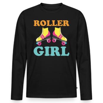Roller Skating - Roller Girl - T-shirt manches longues Premium bio Homme - noir - Devant - Nico (187cm)