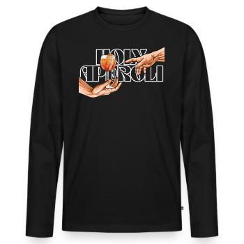 Holy Aperoli Italien Cocktail Drink Witziges Wein - Männer Premium Bio Langarmshirt - Schwarz - Vorne - Nico (187cm)