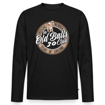 30 Years The Old Balls Club 30th Birthday Member - Men's Premium Organic Long Sleeve Shirt - black - Front - Nico (187cm)