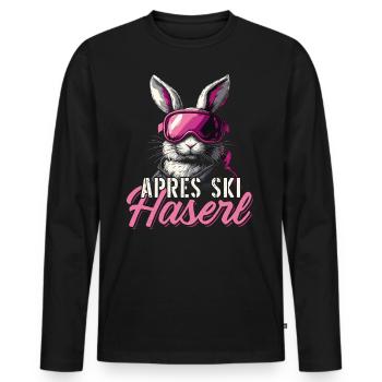 Après-ski Bunny Skier Après Ski Party Femmes - T-shirt manches longues Premium bio Homme - noir - Devant - Nico (187cm)
