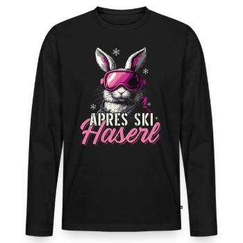 Après-ski Bunny Skier Après Ski Party Femmes - T-shirt manches longues Premium bio Homme - noir - Devant - Nico (187cm)