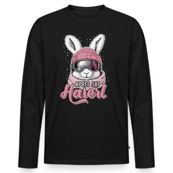 Après-ski Bunny Skier Après Ski Party Femmes - T-shirt manches longues Premium bio Homme - noir - Devant - Nico (187cm)
