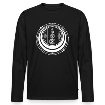 Les 12 orbites planétaires du système solaire - T-shirt manches longues Premium bio Homme - noir - Devant - Nico (187cm)