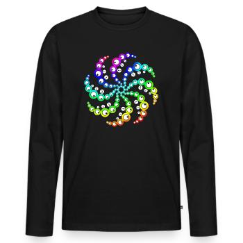 grain circle - Men's Premium Organic Long Sleeve Shirt - black - Front - Nico (187cm)