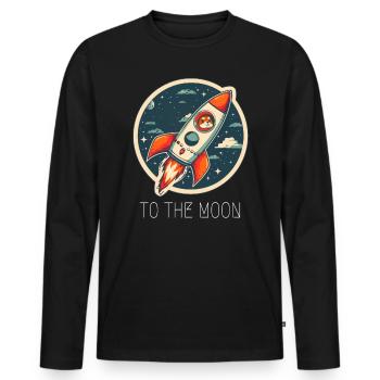 To The Moon Shiba Inu Rocket Crypto Currency - Men's Premium Organic Long Sleeve Shirt - black - Front - Nico (187cm)