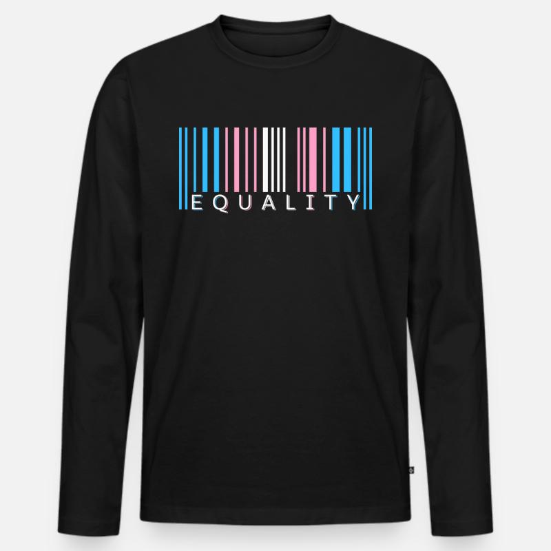 Transgender Barcode Trans Pride Gift - Men's Premium Organic Long Sleeve Shirt - black