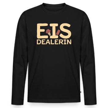 Eis Dealerin I Eiswaffeln Wassereis - Männer Premium Bio Langarmshirt - Schwarz - Vorne - Nico (187cm)