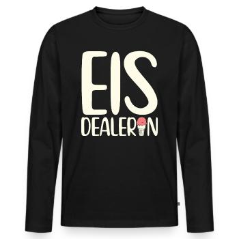 Eis Dealerin I Eiswaffeln Wassereis - Männer Premium Bio Langarmshirt - Schwarz - Vorne - Nico (187cm)