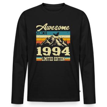 1994 Vintage Vintage Birthday Gift Retro - Men's Premium Organic Long Sleeve Shirt - black - Front - Nico (187cm)