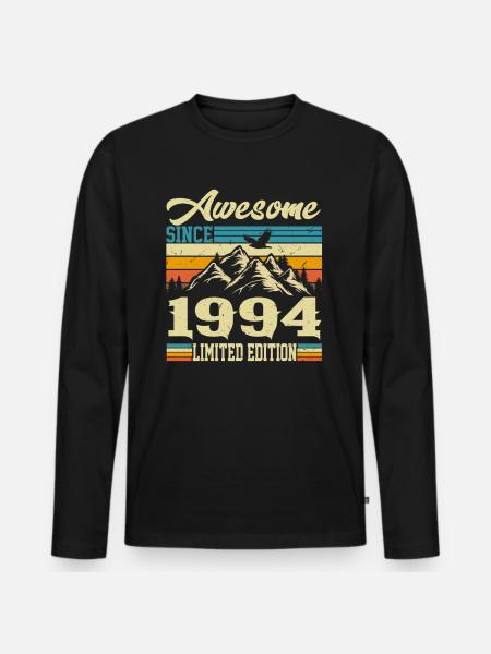 1994 Vintage Vintage fødselsdagsgave Retro - Premium økologisk langærmet T-shirt til mænd - sort