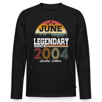 Legends est né en juin 2004 - T-shirt manches longues Premium bio Homme - noir - Devant - Nico (187cm)