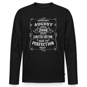 Legenden wurden im August 2008 geboren - Männer Premium Bio Langarmshirt - Schwarz - Vorne - Nico (187cm)