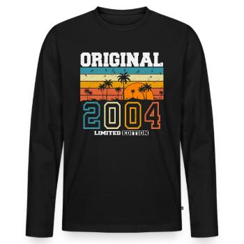 Original 2004 Jahrgang Vintage Geburtstag Geschenk - Männer Premium Bio Langarmshirt - Schwarz - Vorne - Nico (187cm)