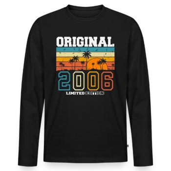 Original 2006 Jahrgang Vintage Geburtstag Geschenk - Männer Premium Bio Langarmshirt - Schwarz - Vorne - Nico (187cm)