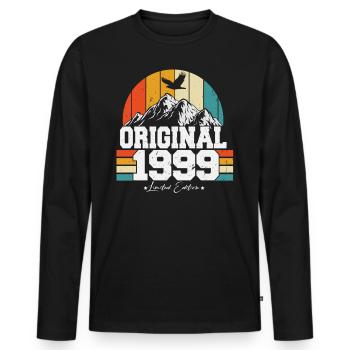 Original 1999 Vintage Retro Cadeau d’anniversaire - T-shirt manches longues Premium bio Homme - noir - Devant - Nico (187cm)