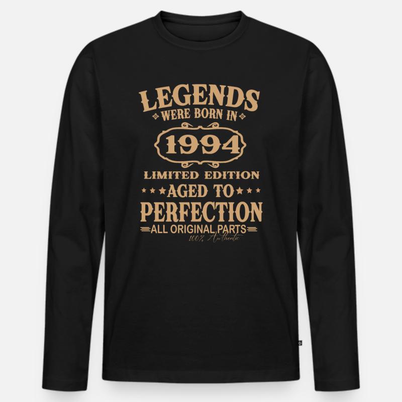 Legenden wurden 1994 geboren - Männer Premium Bio Langarmshirt - Schwarz