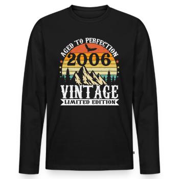 2006 Vintage Anniversaire Cadeau Rétro - T-shirt manches longues Premium bio Homme - noir - Devant - Nico (187cm)