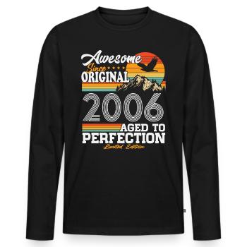 Original 2006 Vintage Rétro Cadeau d’anniversaire - T-shirt manches longues Premium bio Homme - noir - Devant - Nico (187cm)