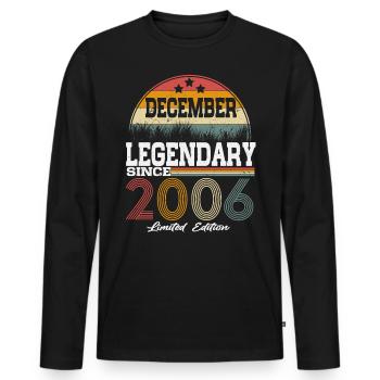 Des légendes sont nées en décembre 2006 - T-shirt manches longues Premium bio Homme - noir - Devant - Nico (187cm)