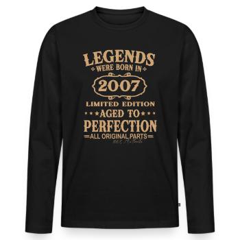 Legenden wurden 2007 geboren - Männer Premium Bio Langarmshirt - Schwarz - Vorne - Nico (187cm)