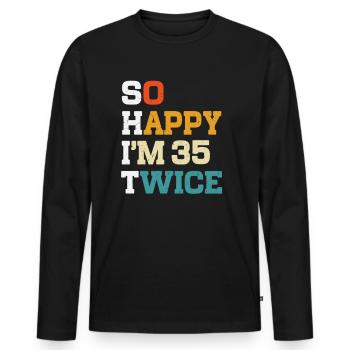 70 Anniversaire 70 Années Né 1955 - T-shirt manches longues Premium bio Homme - noir - Devant - Nico (187cm)