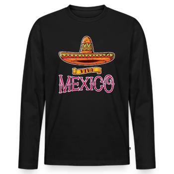 Mexico sombrero - Men's Premium Organic Long Sleeve Shirt - black - Front - Nico (187cm)