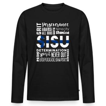 Finland Scandinavia culture - Men's Premium Organic Long Sleeve Shirt - black - Front - Nico (187cm)
