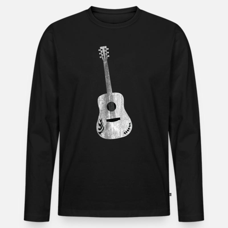 Gitarre - Männer Premium Bio Langarmshirt - Schwarz