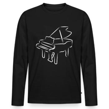 Klavier Instrument Oper - Männer Premium Bio Langarmshirt - Schwarz - Vorne - Nico (187cm)